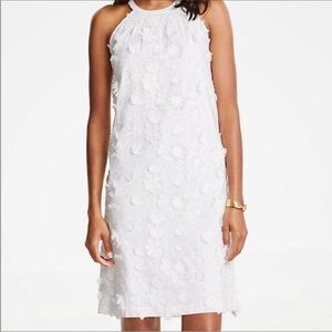 Ann Taylor Flower Appliqué Halter Dress 0